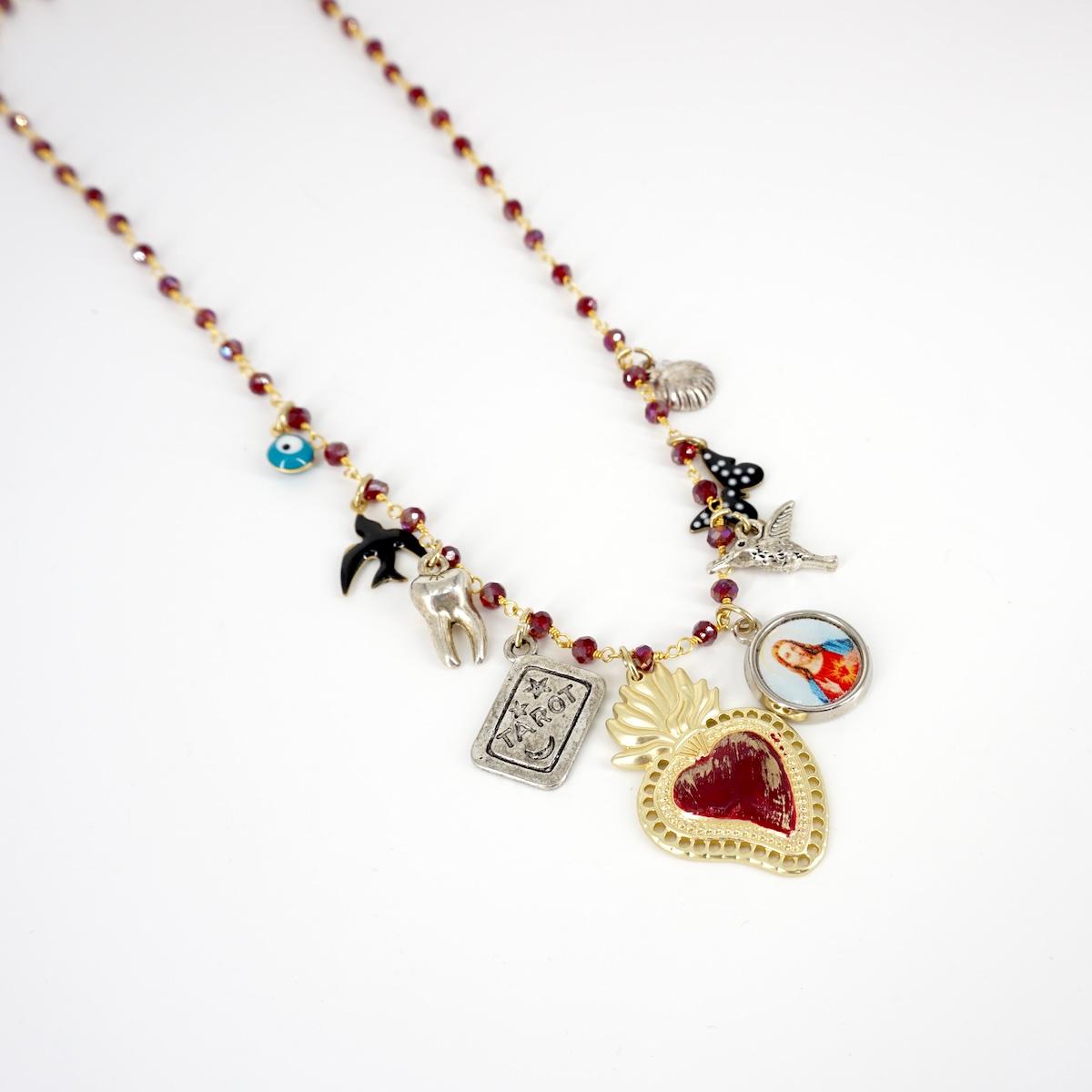 ROSARIO MULTICHARMS EX VOTO ROSSO ROSARIO MULTICHARMS EX VOTO ROSSO NiNA VERA 