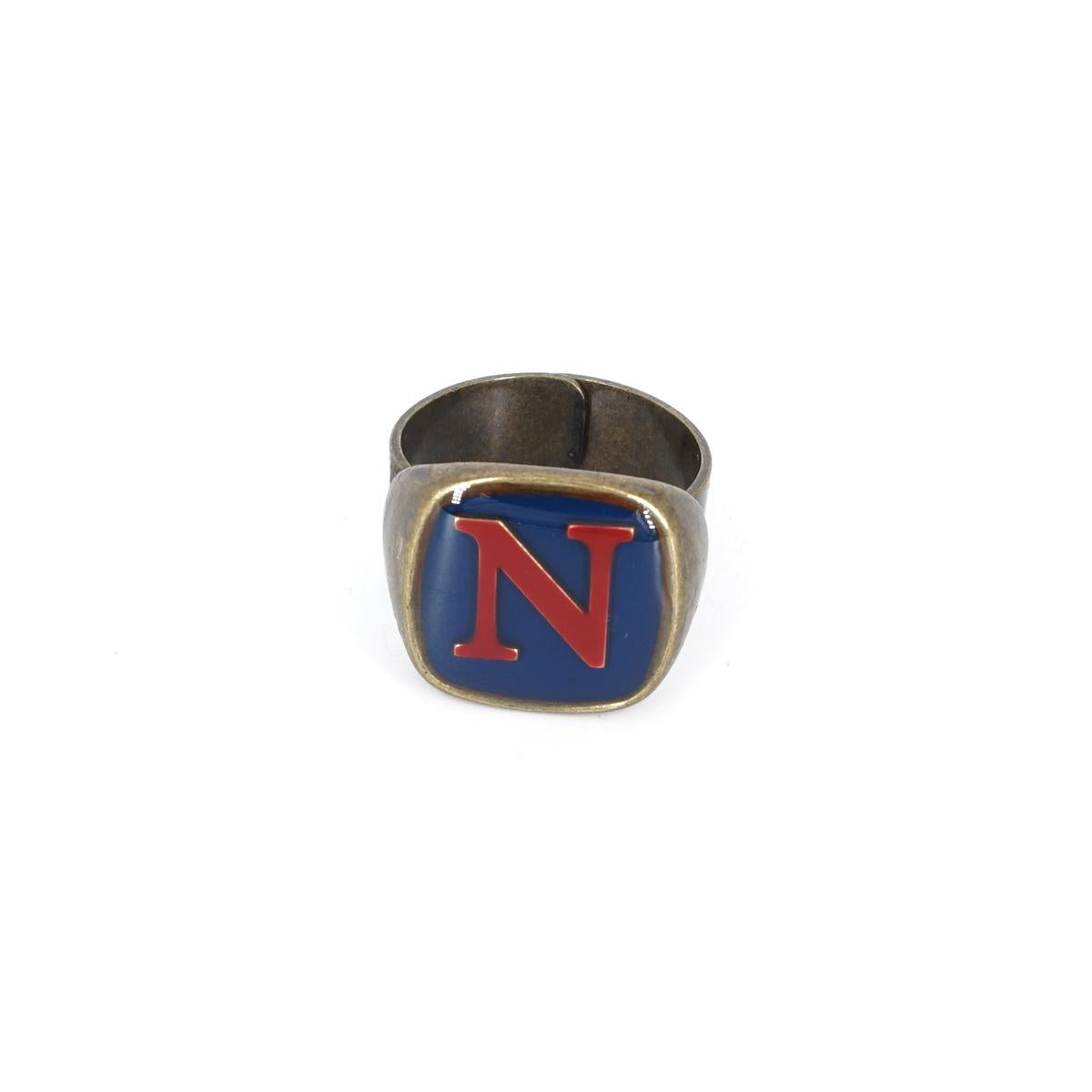 ANELLO LETTERA N BLU ANELLO LETTERA N BLU E ROSSO UNIQUE UNCONVENTIONAL DETAILS 