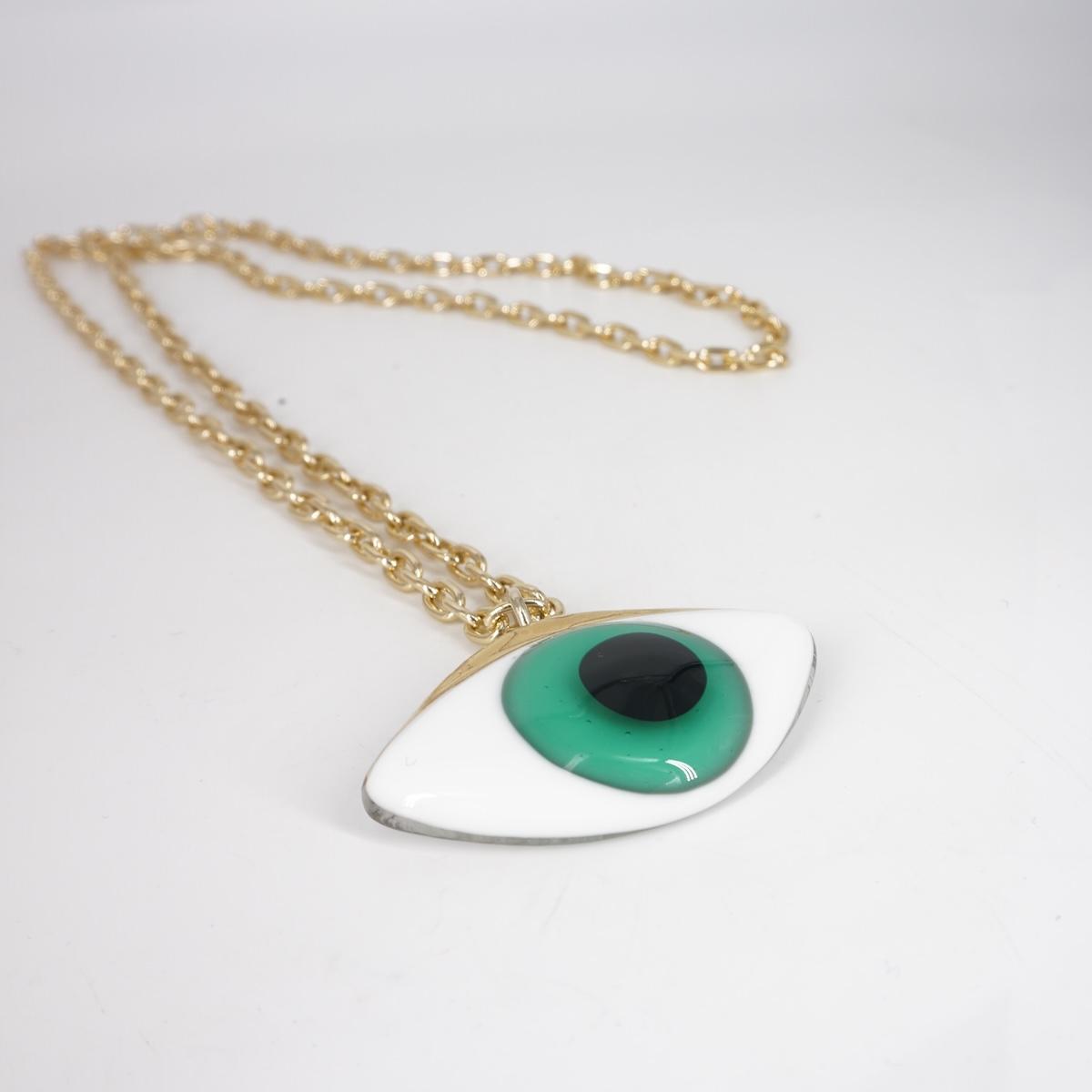 Collana occhio large VERDE ACQUA<BR/> COLLANA OCCHIO LARGEVERDE ACQUA VETRO FUSO 