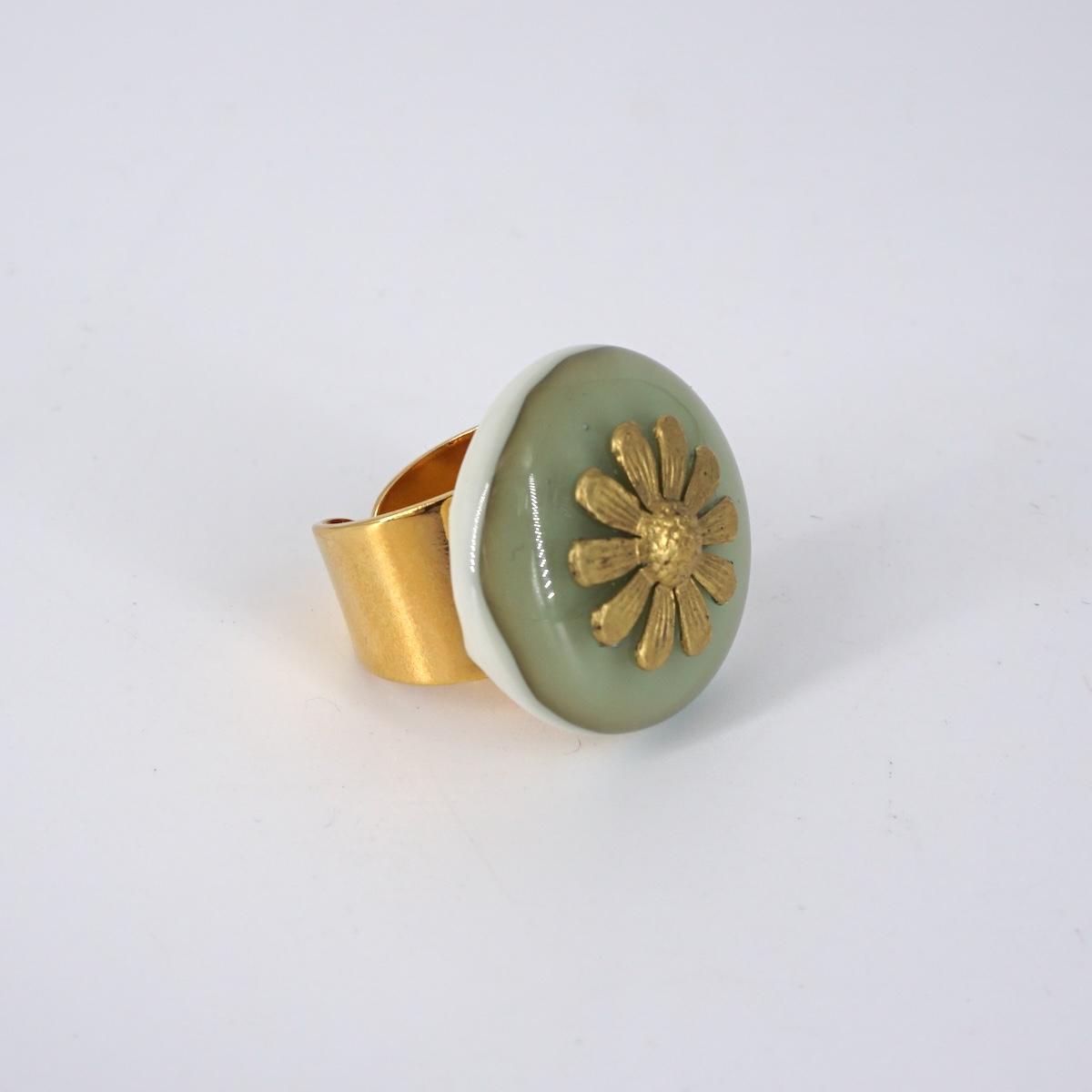 VETRO FUSO ANELLO CHARMFIORE SABBIA CHIARO