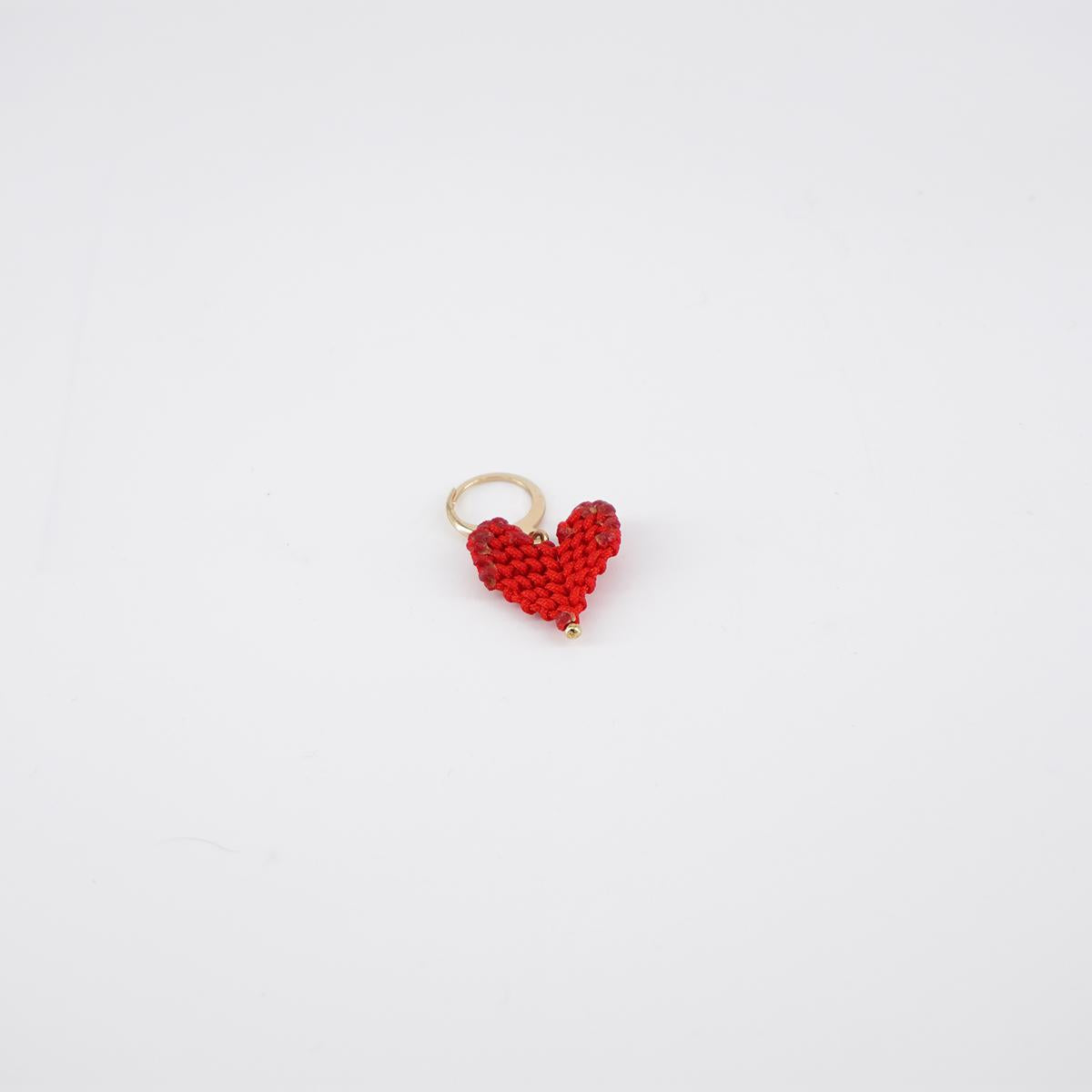 Single red HEART earring