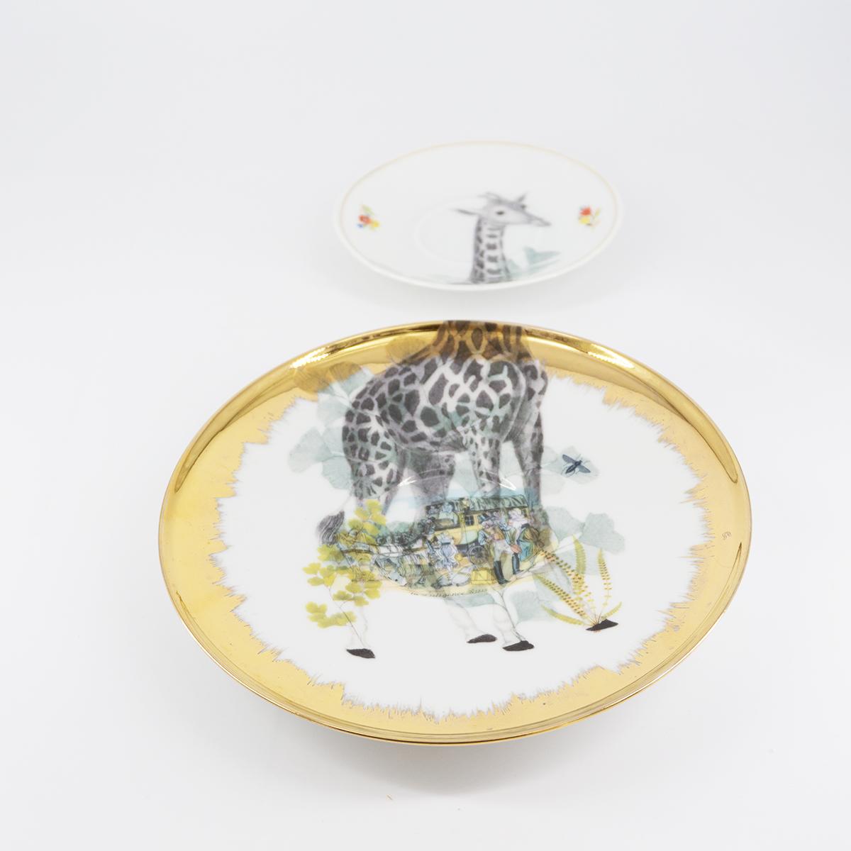 Pair of GIRAFFE tea and coffee plates