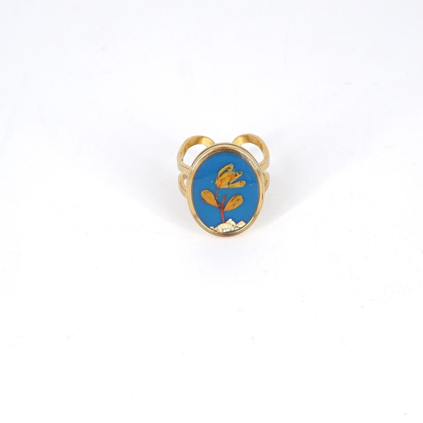 Anello ovale big Blu Chiaro ANELLO OVALE BIG BLU CHIARO ANNA FADDA 