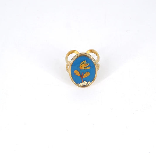 Anello ovale big Blu Chiaro ANELLO OVALE BIG BLU CHIARO ANNA FADDA 