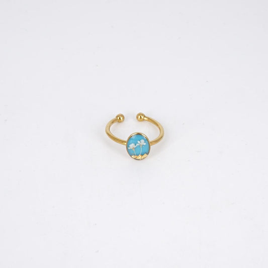 Anello basic ovale Azzurro chiaro