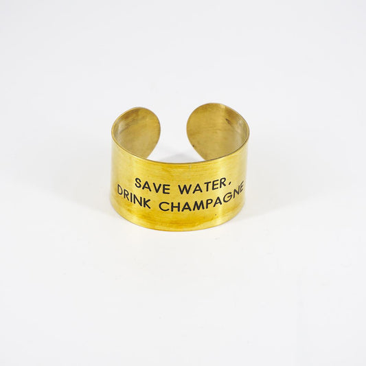 Bracciale fascia alta SAVE WATER DRINK CHAMPAGNE
