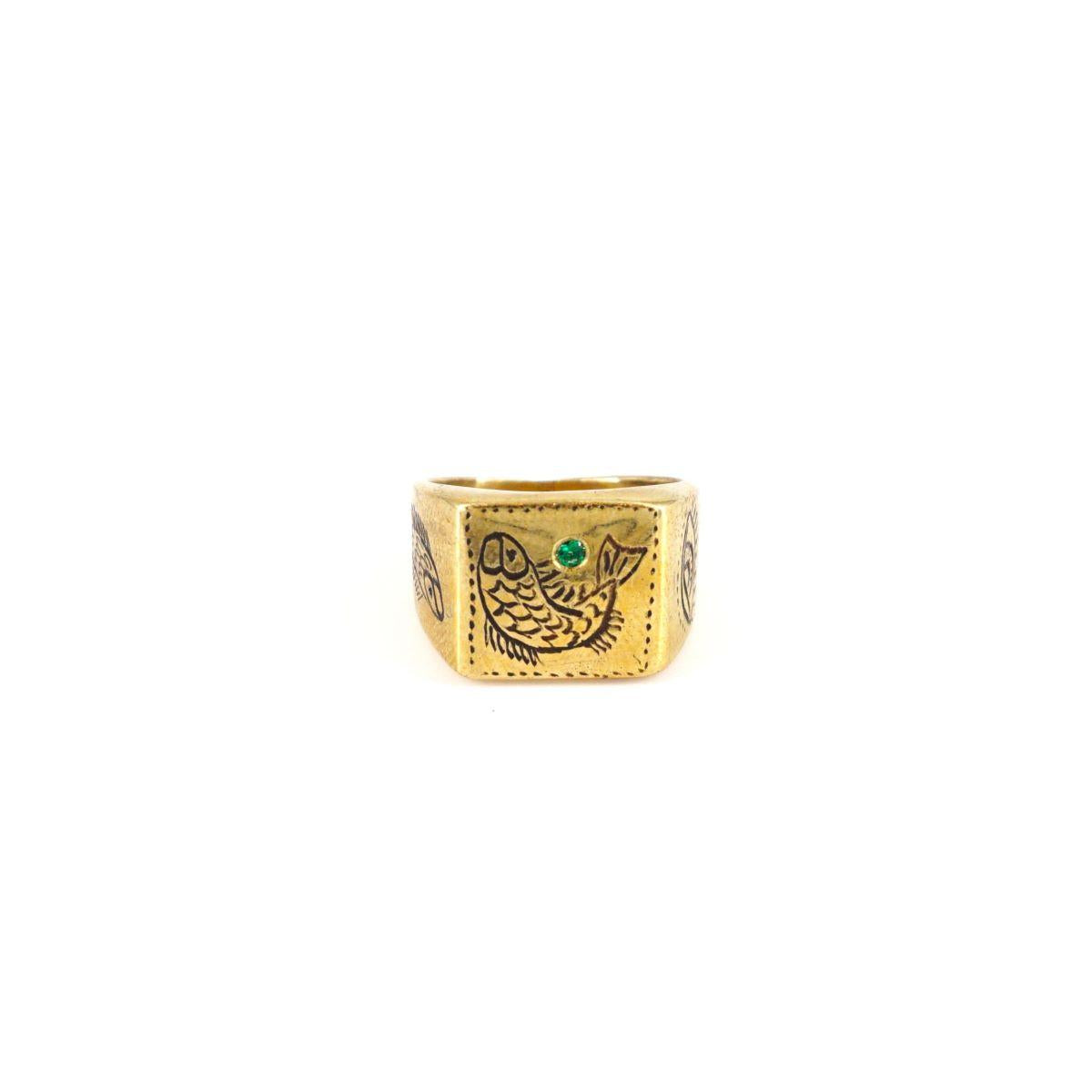 NEFELI ANELLO CHEVALIER QUADRATOPESCE VERDE