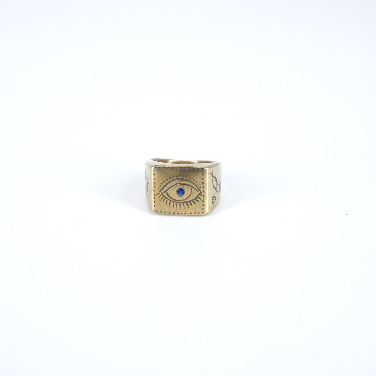 NEFELI ANELLO CHEVALIER QUADRATOOCCHIO BLU