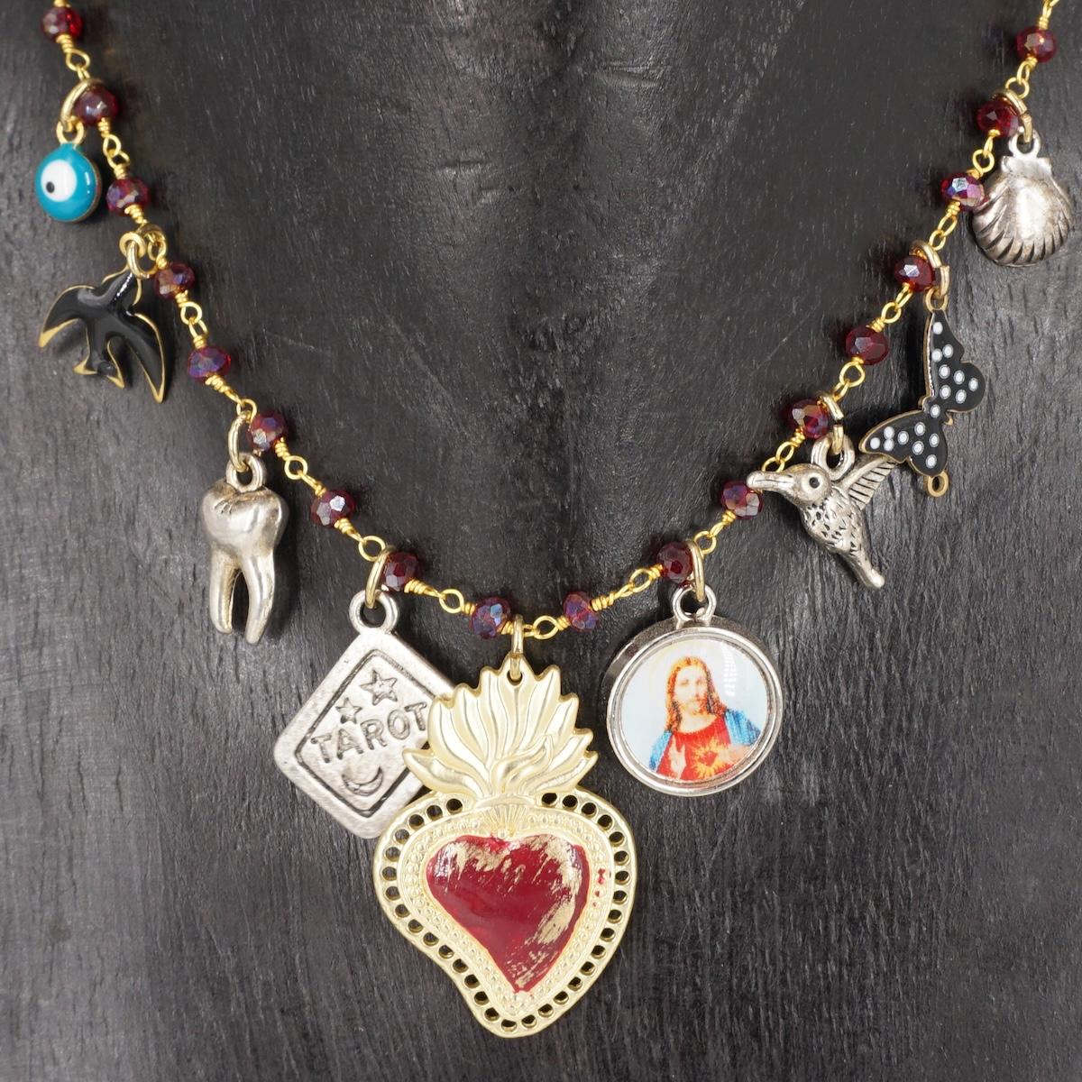 ROSARIO MULTICHARMS EX VOTO ROSSO ROSARIO MULTICHARMS EX VOTO ROSSO NiNA VERA 