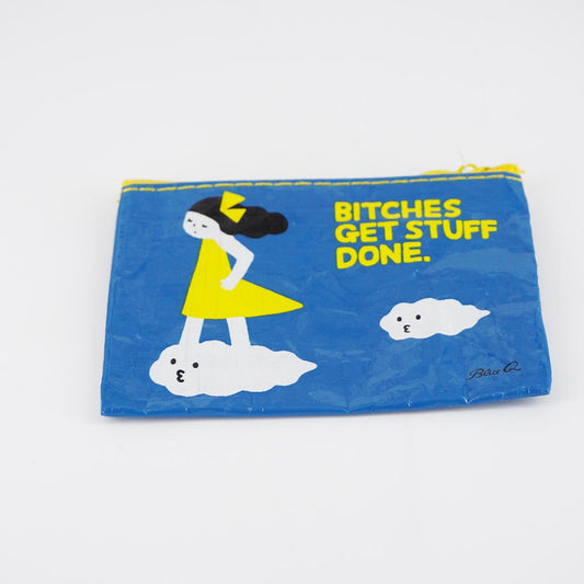 Portamonete Bitches get stuff done MINI POCHETTE BITCHES  BLUEQ 