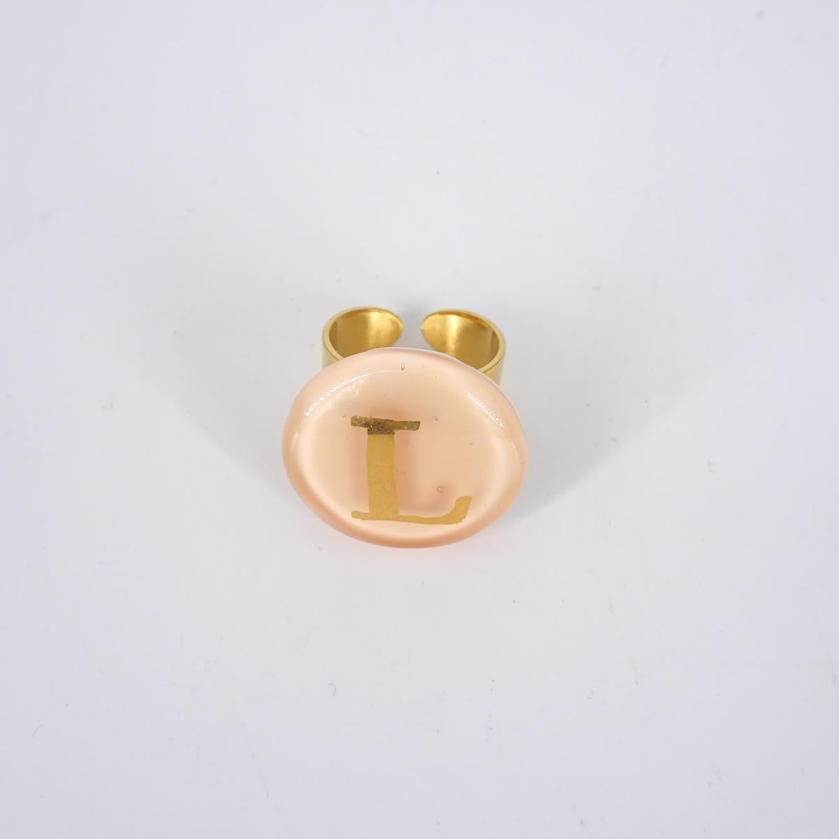 VETRO FUSO ANELLO LETTERAL CHAMPAGNE