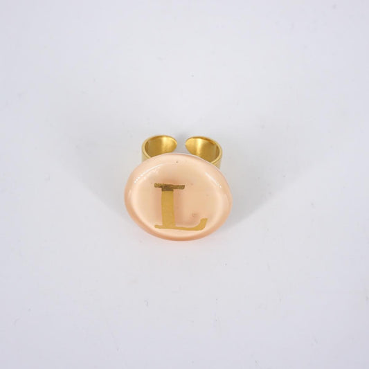 VETRO FUSO ANELLO LETTERAL CHAMPAGNE