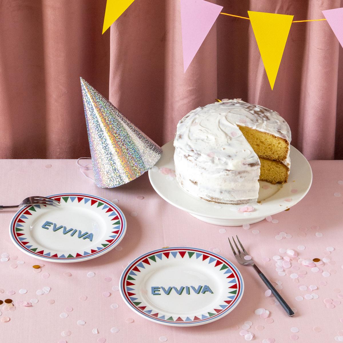 Piattino EVVIVA bandierine