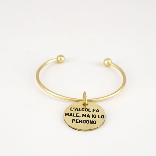 Bracciale medaglietta L'ALCOL FA MALE MA IO LO PERDONO BRACCIALE MEDAGLIETTA LALCOL FA MALE MA IO LO PERDO BERC SOPHIE 