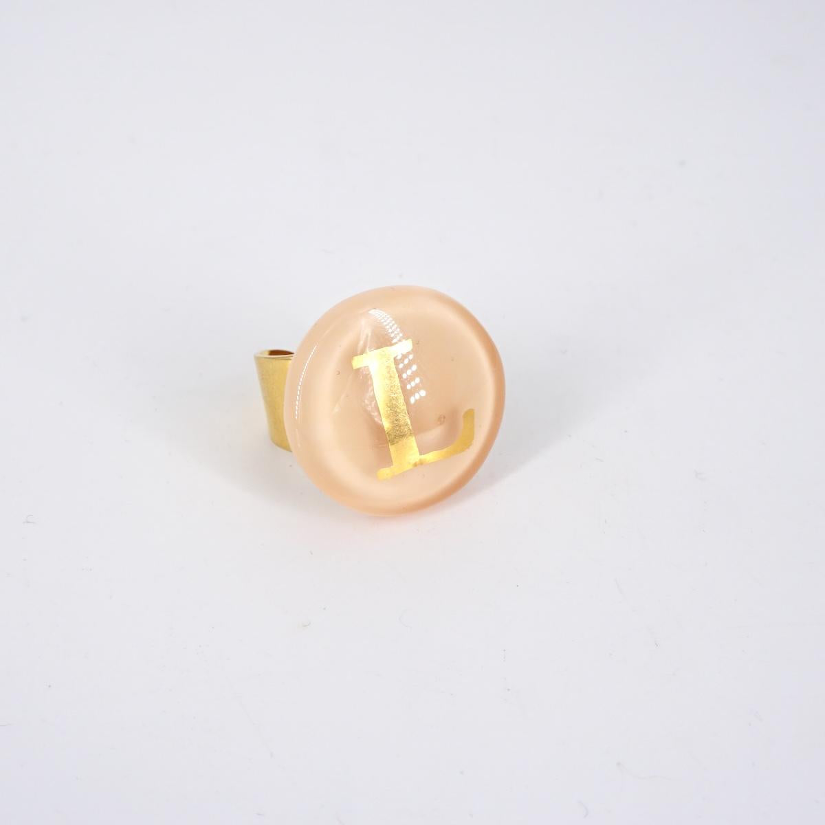 VETRO FUSO ANELLO LETTERAL CHAMPAGNE