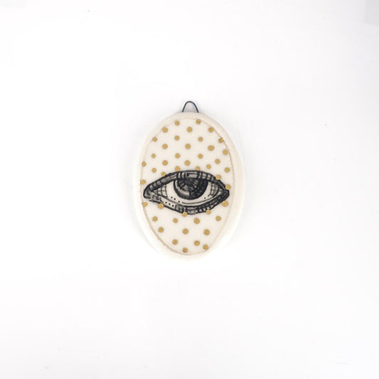 Ovalino OCCHIO fondo pois bollicine
