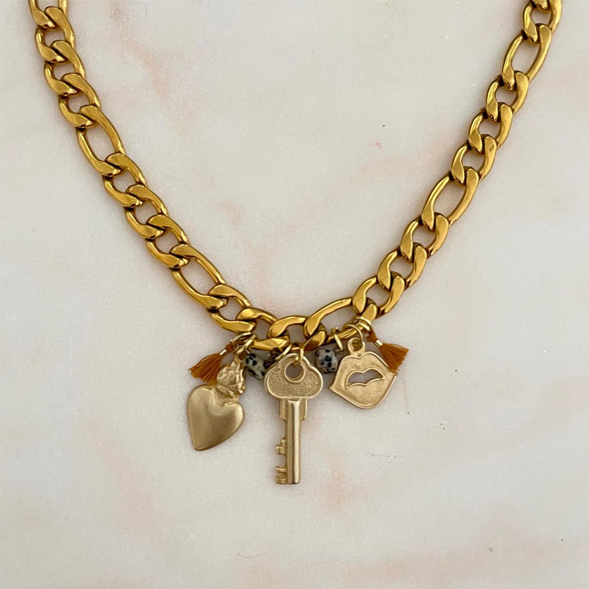 Collana catena con 3 lucky charms