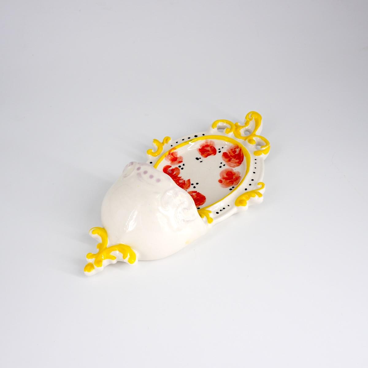 ZENJI CERAMICS ACQUASANTIERA SMALL BAROCCAGIALLO E ROSA