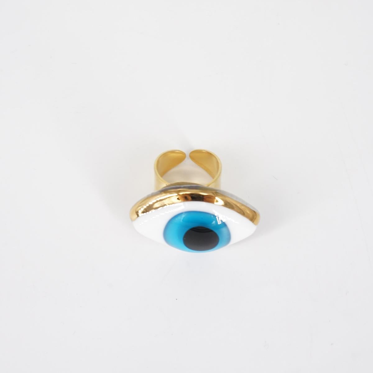 VETRO FUSO ANELLO OCCHIOSMALL AZZURRO