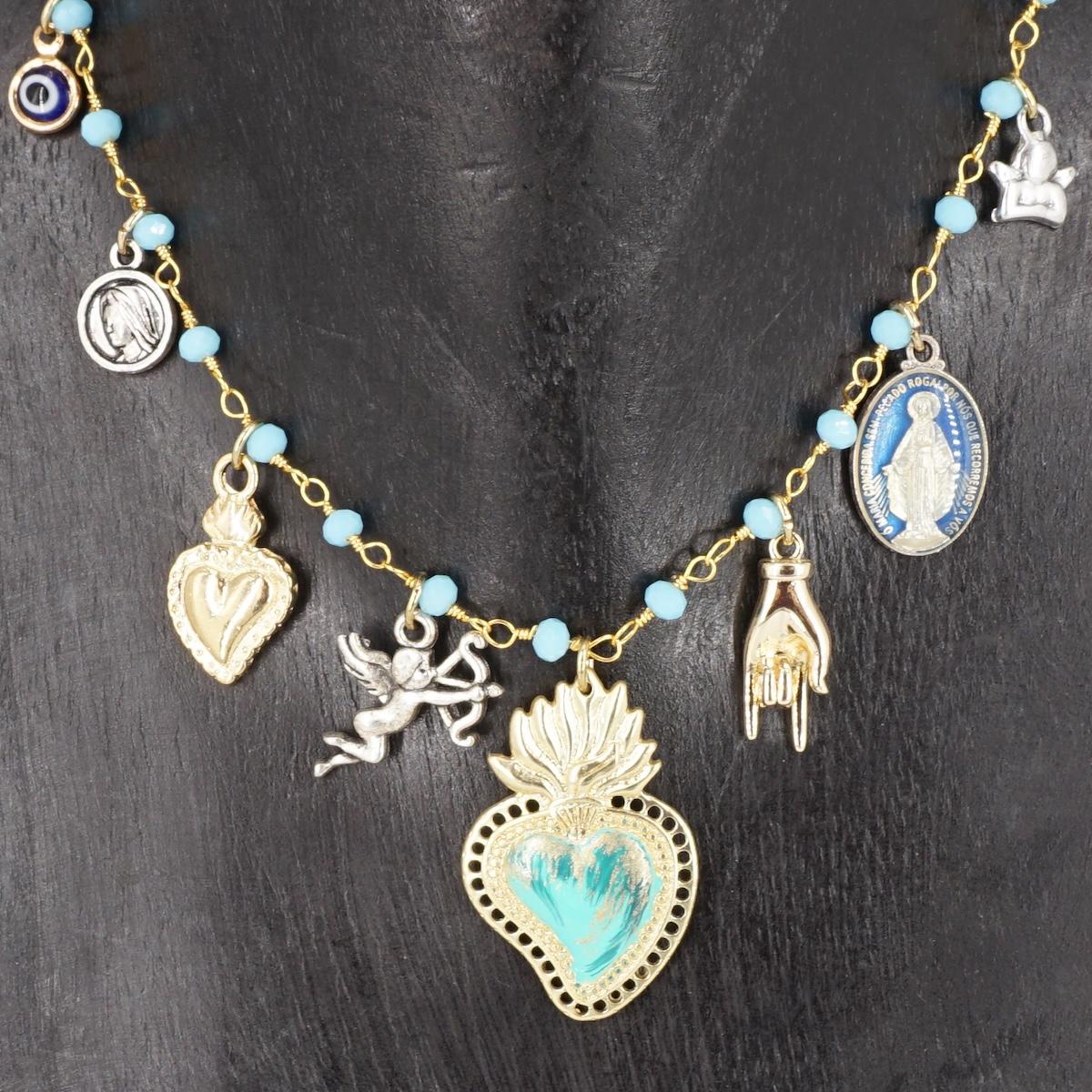 ROSARIO MULTICHARMS EX VOTO AZZURRO ROSARIO MULTICHARMS EX VOTO AZZURRO NiNA VERA 