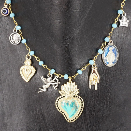 ROSARIO MULTICHARMS EX VOTO AZZURRO ROSARIO MULTICHARMS EX VOTO AZZURRO NiNA VERA 