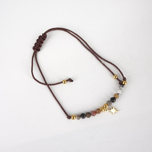 Natural stone bracelet and WIND ROSE